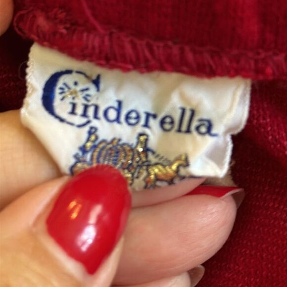 Vintage 70s Cinderella girls red acrylic/polyester wide leg pull on pants - Picture 10 of 11